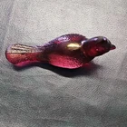 Fenton Red Glass Bird Figurine Art Glass Decorative Glossy Animal Collectible