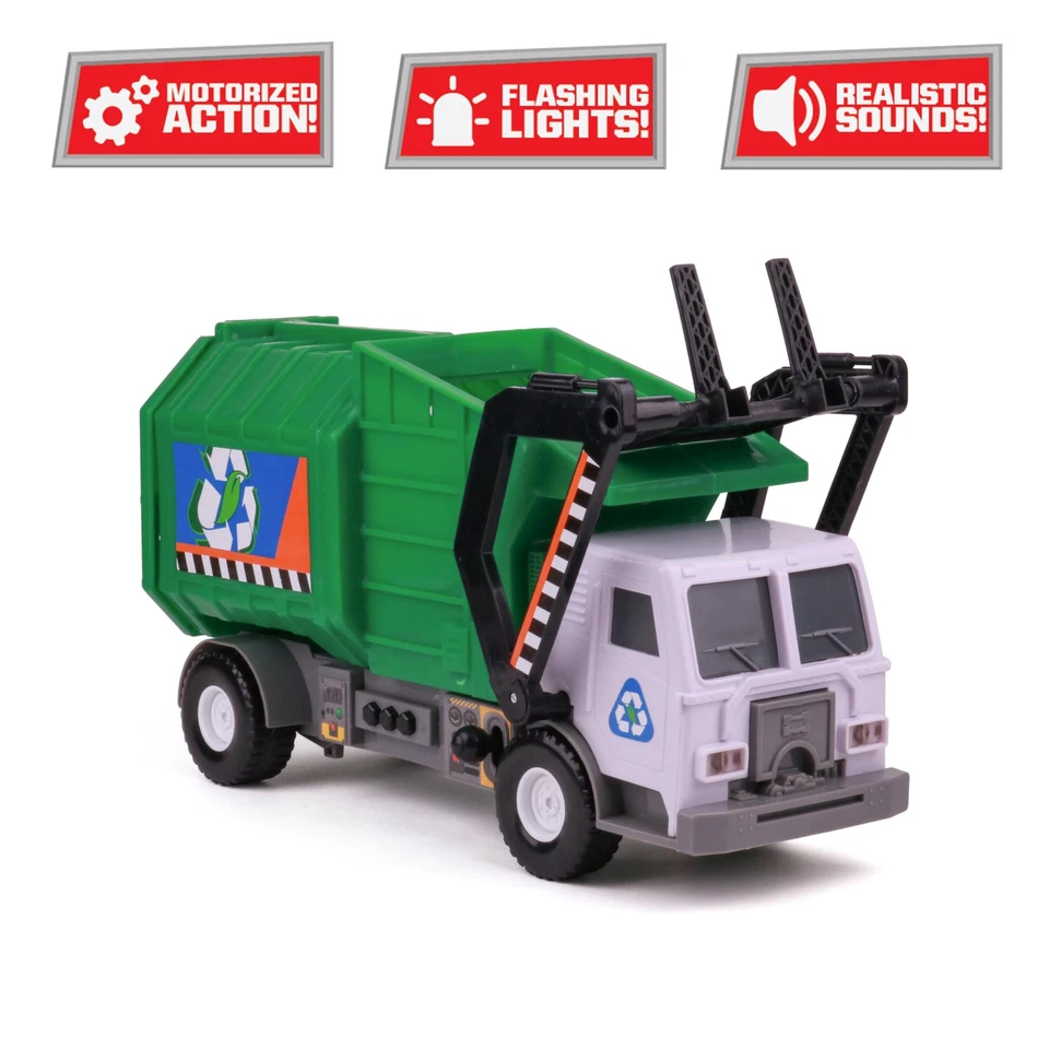 Mighty Motorized Garbage Truck Toy with Lights Sounds and Front Power Arm - Image 4 of 4