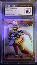 2013 Topps Finest MICHAEL CRABTREE #56 CGC Authentic Auto 10 49ers