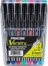 PILOT Pen 90029 Precise Varsity Pre-Filled Fountain Pens, Medium Point Stainless