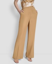DKNY Women High-Rise rayon Sueded Canvas Pocket Pants Brown Size 0 $99 SALE