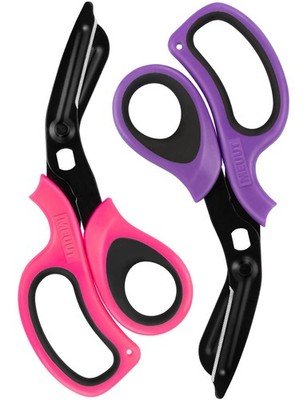 MEUUT 2 Pack Trauma Shears Patented Bandage Scissors Pink/Black+purple/Black 