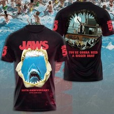 Jaws 50 Years You Are Gonna Need A Bigger Boat 3D T-Shirt US1359