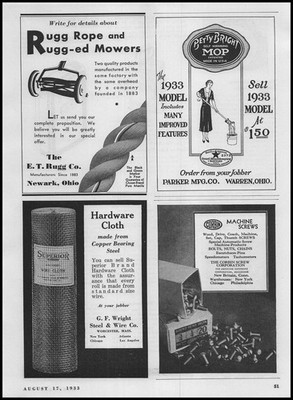 1933 Parker Mfg Co. Warren Ohio $1.50 Betty Bright Model Mops Vintage Print Ad