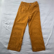 Maeve by Anthropologie The Colette Cropped Wide Leg Pants Women's 26 Khaki Brown