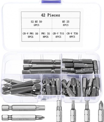 für Torx Bit-Satz PH Bit-Satz, 42-tlg. H5 PH1 T15 T20 Bits, Kreuzschlitzschraubendreher H5