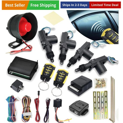 #ad Universal Car Alarm System Remote Central Locking Kit Keyless Car Door Entry ... $90.85