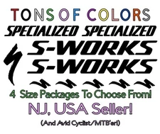 10 Piece Specialized S-WORKS Vinyl Decal Set Custom Sizes & More Colors Avail.