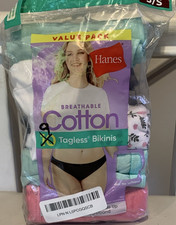 Hanes Breathable Cotton Tagless Bikini 9 Pack Women's Panties 5/S Multicolor