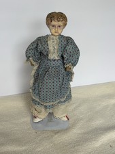 Antique Metal Head And Shoulders, Hand Painted, Cloth Body German Doll