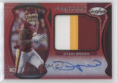 2021 Certified Freshman Fabric Signatures Mirror Red 65/99 Dyami Brown Auto 3c2