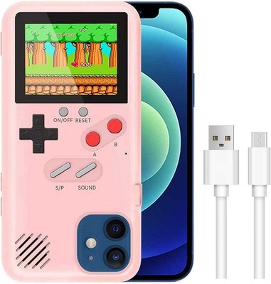 Gameboy iPhone 12 Mini Hülle 3D Handheld Retro Spielkonsole 36 kleine Spiele - Pink