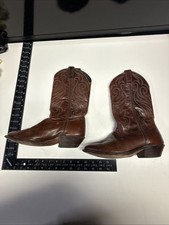 VINTAGE SHOES UNISEX SET BOOTS CODE WEST 6M 05415 BROWN WESTERN LEATHER COWBOY