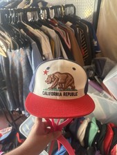 CALI California Republic Bear Snapback | Vintage Flat Bill Adjustable | More ~
