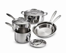 Tramontina Gourmet Tri-Ply 8-pc. Stainless Steel Cookware Set. New