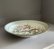 Colin Kellam Stoneware Hanging Plate/Dish, Red Fuchsias, Ex Large  (11.75")