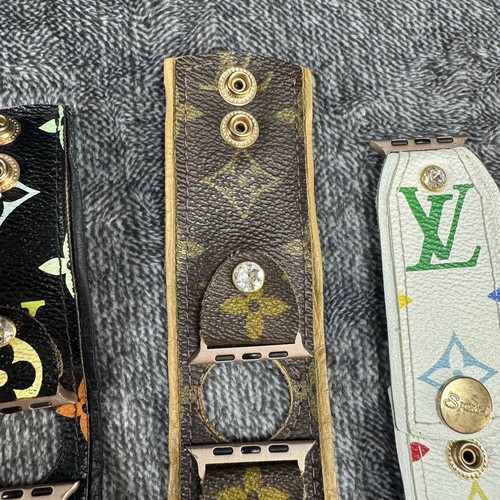 Spark*l Bands 3 Upcycled Louis Vutton Apple Watch Band Charm Bracelet Included - Picture 9 of 17