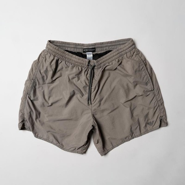 Men Emporio Armani Shorts Grey Nylon 32