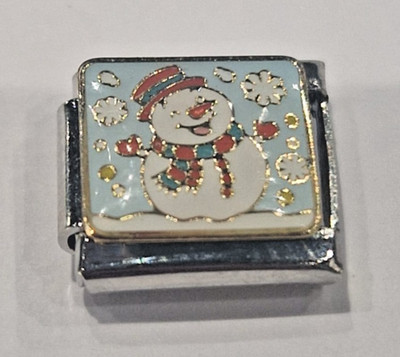 Weihnachten Italienisches Bettelglied 9mm Passend für alle Italienischen Bettelarmband Schneemann