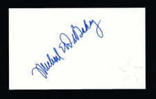 Michael DeBakey signed 3x5 card important cardiovascular surgeon