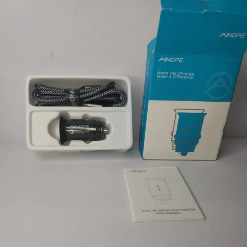 AINOPE Car Charger, [Dual QC3.0] Fast Charger 36W, USB Black 