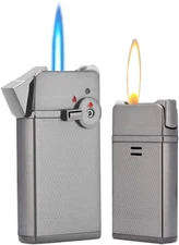 Torch Cigar Lighter, Butane Fuel Refillable, Soft/Jet Flame Switchable Cigar