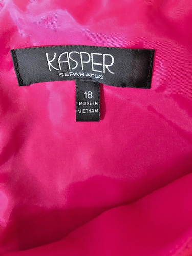 Kasper Pink Fitted Sleeveless Sheath Dress w Back Zip & Bottom Pleat, sz 18, GUC - Picture 2 of 3