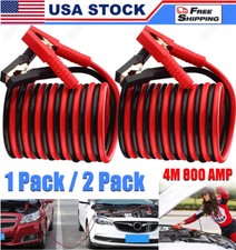 Heavy Duty Jumper Booster Cables Commercial Grade Battery 2 Gauge 13ft 800 Amp
