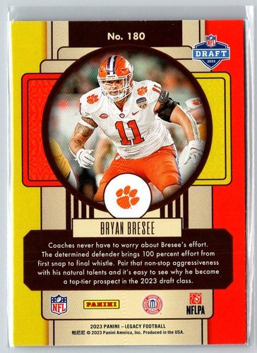 2023 PANINI LEGACY BRYAN BRESEE RC CLEMSON TIGERS #180 - Picture 2 of 2