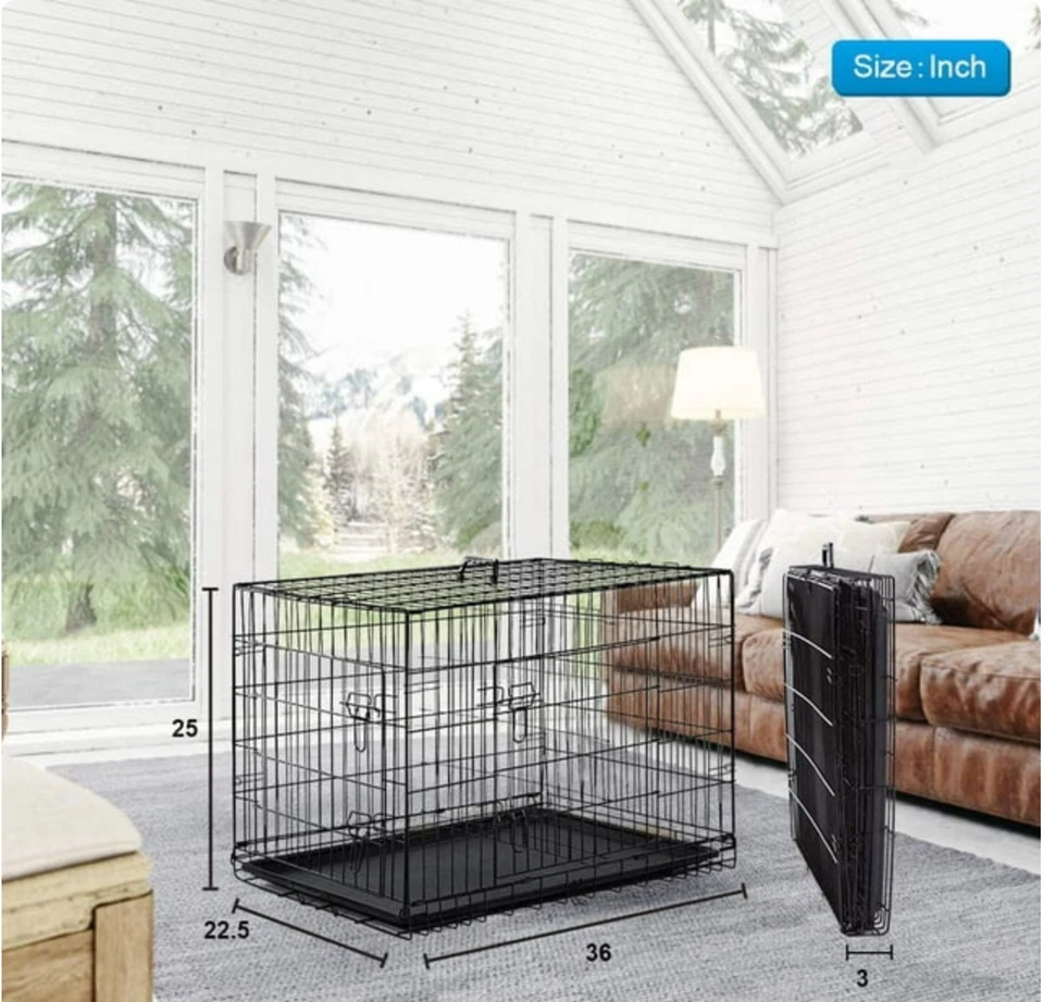 "Large 36-Inch Bestpet Animal Pet Cage with Plastic Tray and Handle" - Image 2 of 4