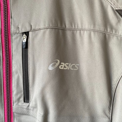 Womens Asics Running Sports Jacket Coat Grey Small S Zip Up Run Gym Lightweight - Picture 5 of 9