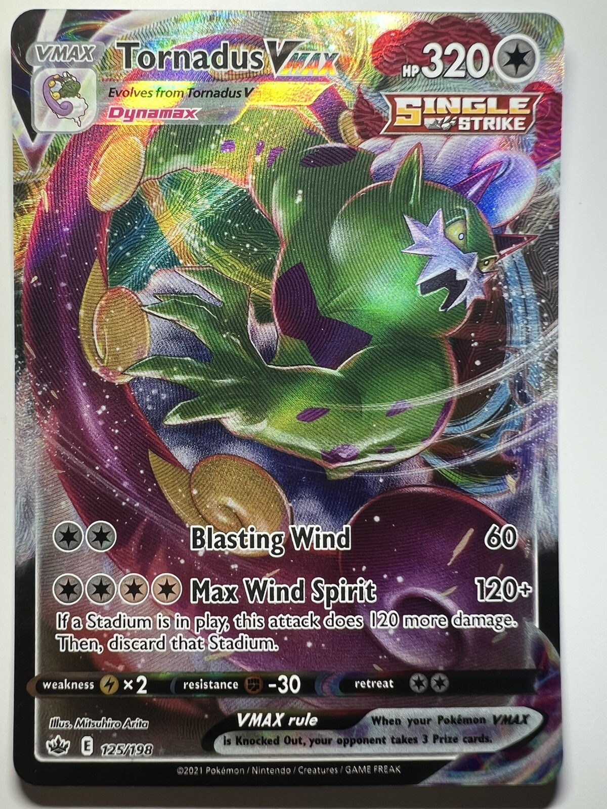 Tornadus VMAX Chilling Reign 209/198 Holo Secret Rare - Pokémon TCG - M/NM