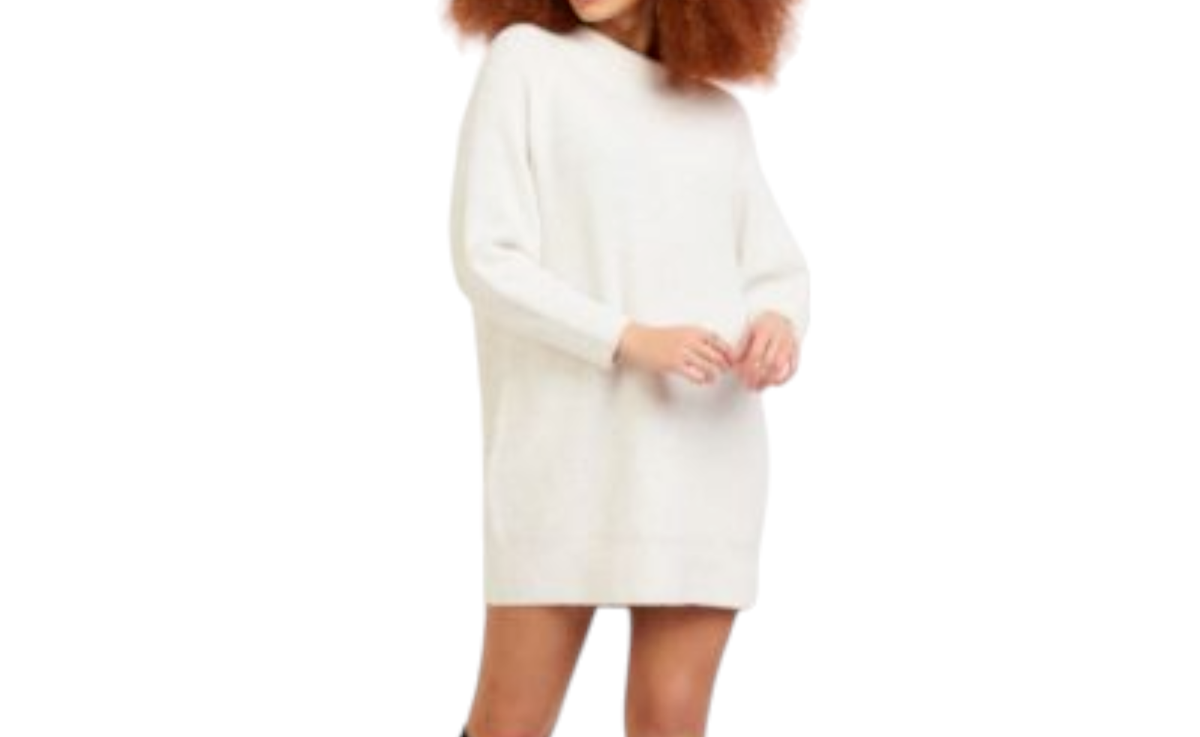 Black Tape Mini Sweater Dress - Cream - Size XS Black Tape Mini Sweater Dress - Cream - Size XS