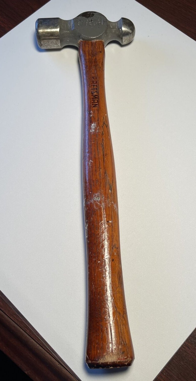 Mini Hammer With Wooden Handle, Ball Peen Hammer, Small Round