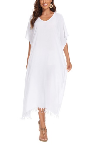 Beautybatik Women Caftan Solid Loungewear Maxi Plus Size Long Dress XL to 4X - Picture 78 of 104