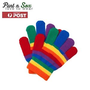 Kids Unisex Rainbow Knitted Winter Glove Boy Girl Children Winter 2-4 4-8 Years