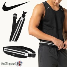 NIKE RUNNING BELT WAISTPACK SLIM POUCH GEL PHONE HOLDER STRETCH ZIP POCKET BLACK