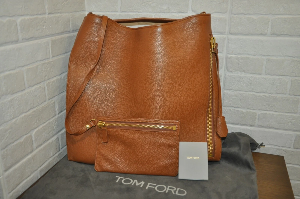 TOM FORD Full-Grain Leather Messenger Bag for Men