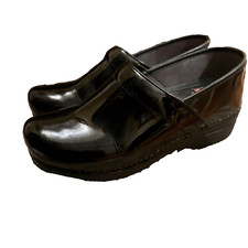 Womens Dansko XP Professional Black Patent Leather Clogs Shoes 41 or 10.5 - 11