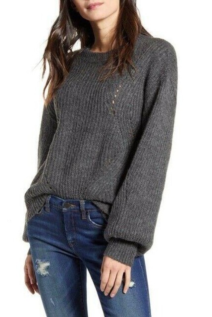 Chunky Pointelle LS Pullover 