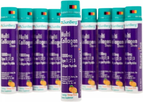 Sunberg 1000mg Multi Collagen Peptide Supplement Type I, II, III Liquid Shots - Picture 23 of 32