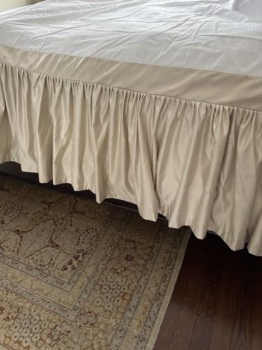 Eastern Accents JOLENE Ruffled Satin Queen Bedskirt Ivory - Picture 11 of 15