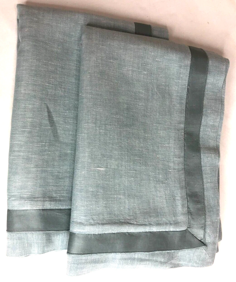 Pottery Barn льняные хлопковые шелковые (2) стандартные наволочки чехлы 20X26 светло-зеленые - Изображение 2 из 4