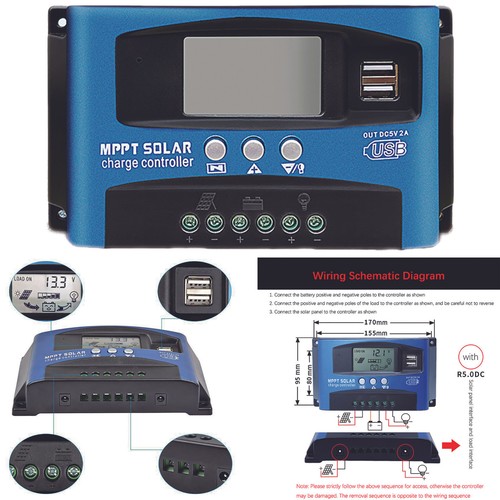 12v 24v 40a 50a 60a 100a Mppt Solar Panel Regulator Ladegerat Controller Lcd Ebay