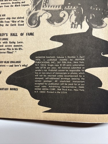 Monster Fantasy Magazine # 1 Premiere Issue Vampire Book 1975 - Picture 13 of 14
