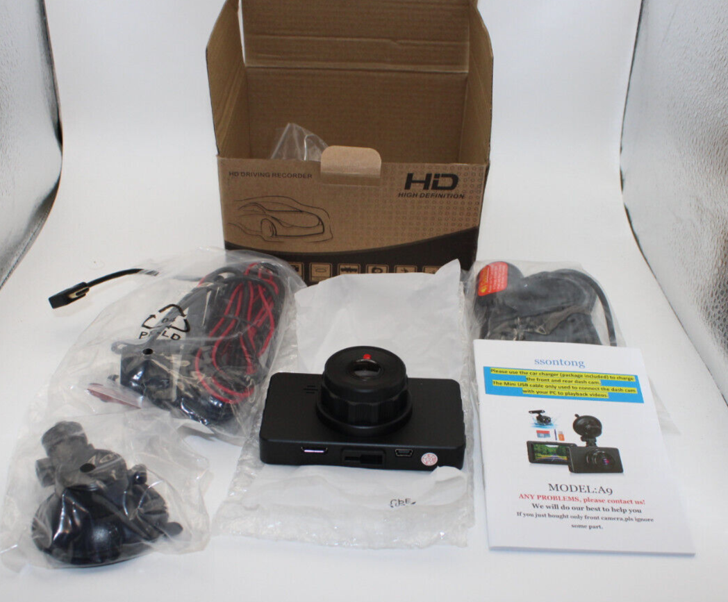 1080p Full HD Dual Dash Cam for Front and Rear Car Recording-image