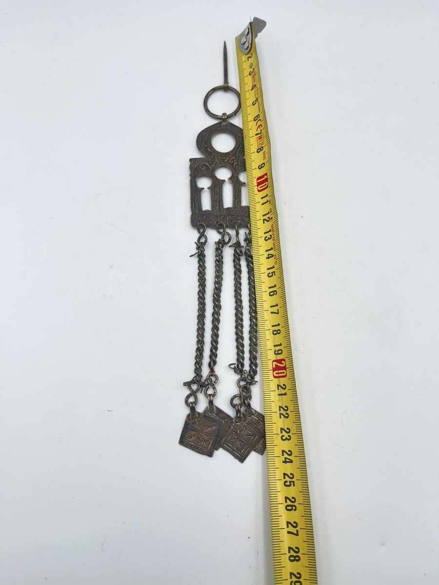 Grande Fibule Berbère Ancienne En Argent - Réf. 598 - Bijou Ethnique Vintage - Occasion