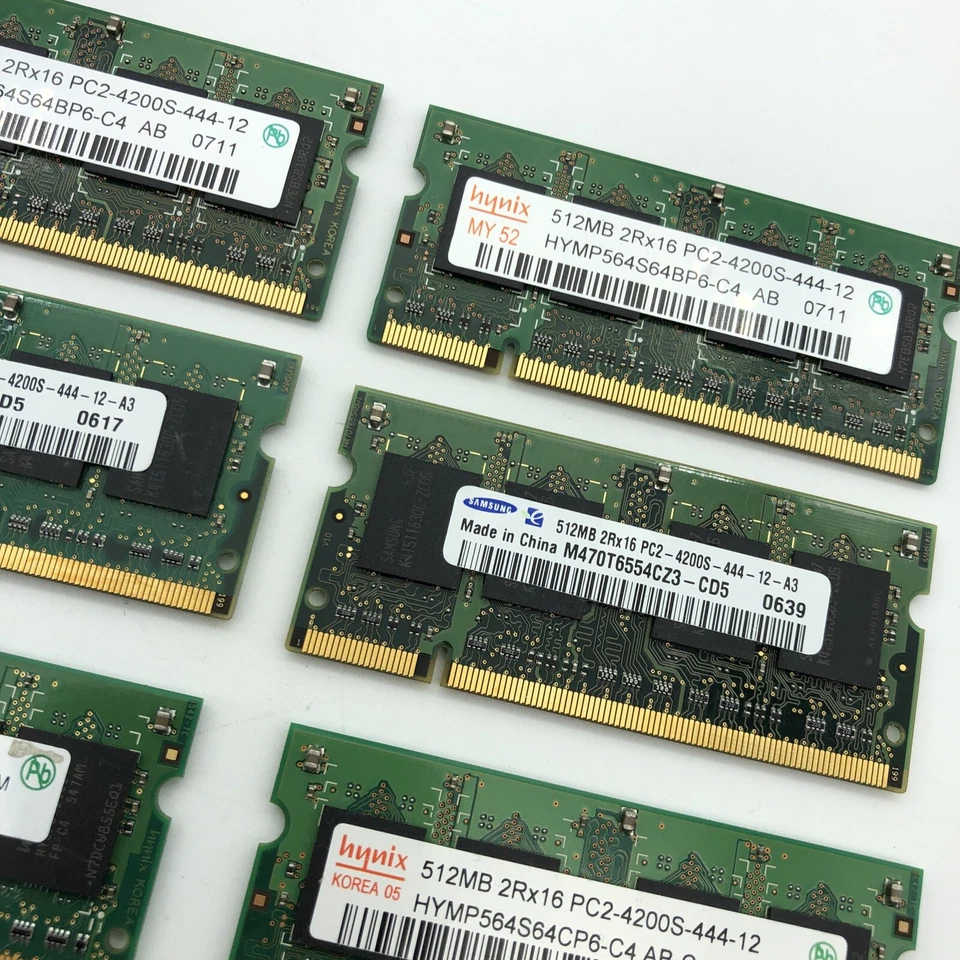 Lot 10 pcs 512MB PC2-4200s PC4200 DDR2 533Mhz 2Rx16 SoDimm 200pin Memory  - Image 2 of 4