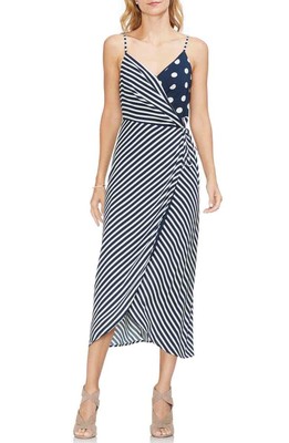 sleeveless wrap midi dress