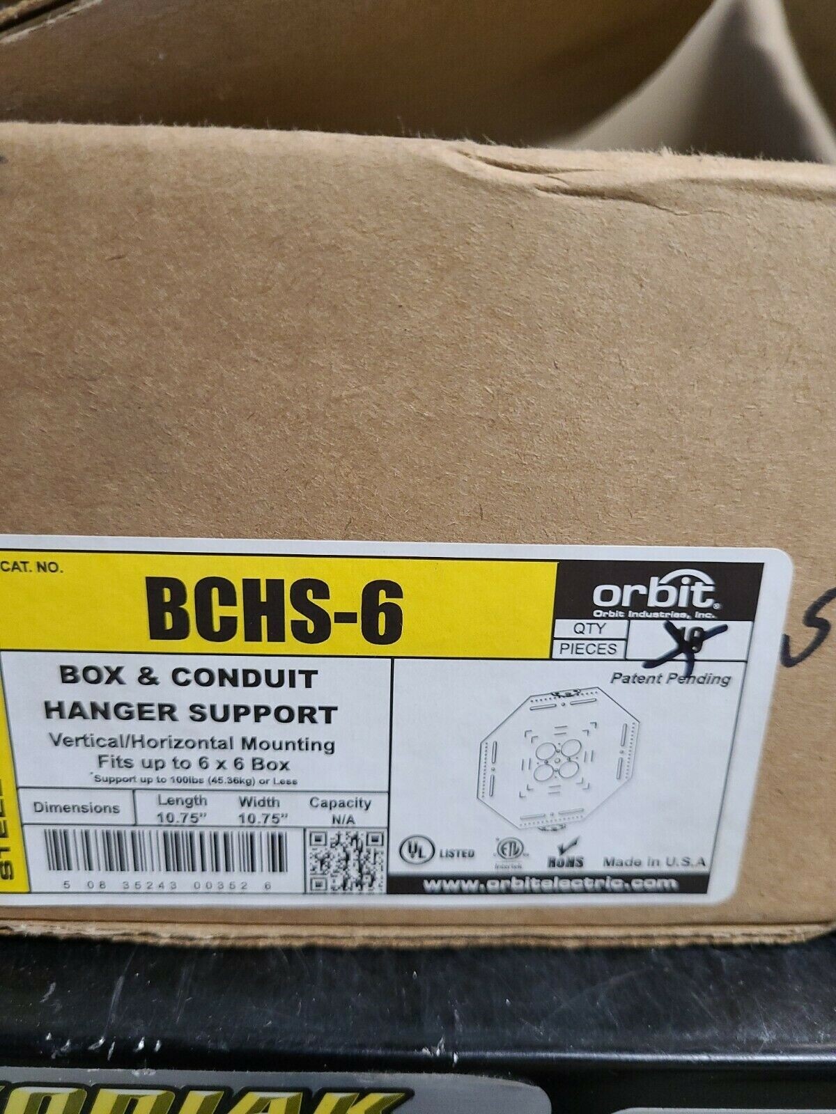 Orbit BCHS6 BOX & CONDUIT HANGER SUPPORT UP TO 6” ” BOX for sale